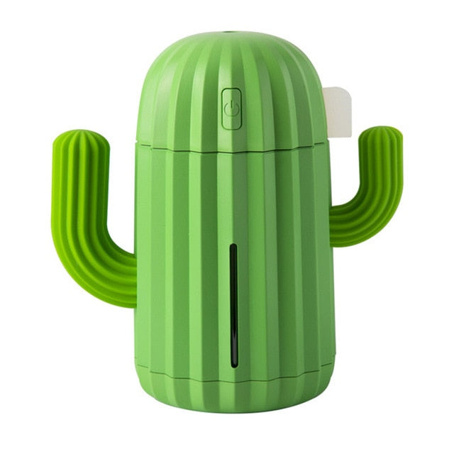 Cactus Umidificador / Aromaterapia de ar via USB com luz led.