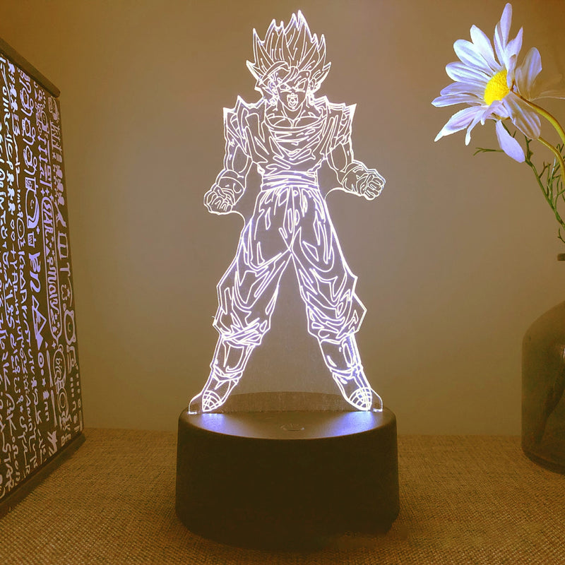 Dragon Ball Monkey King Goku Super Saiyan - Lampada de mesa 3D LED Night