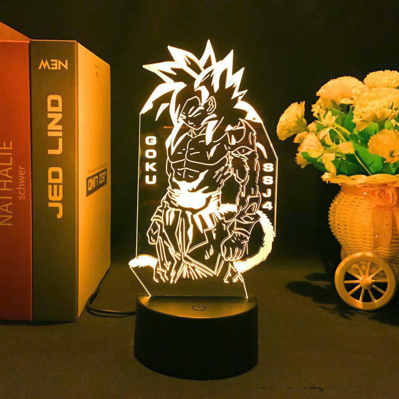 Dragon Ball Monkey King Goku Super Saiyan - Lampada de mesa 3D LED Night