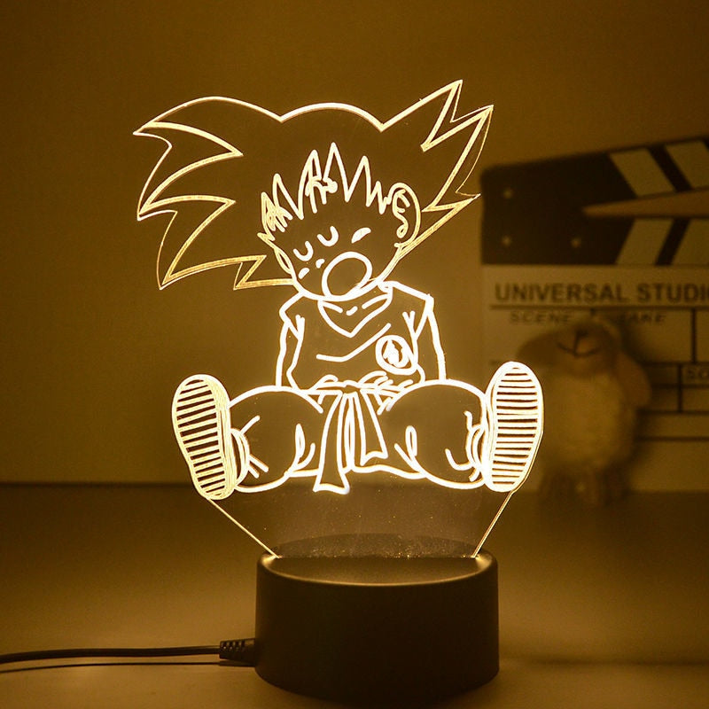 Dragon Ball Monkey King Goku Super Saiyan - Lampada de mesa 3D LED Night