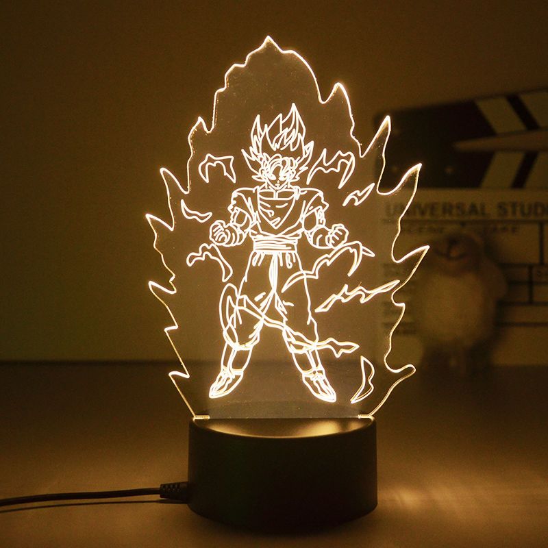 Dragon Ball Monkey King Goku Super Saiyan - Lampada de mesa 3D LED Night