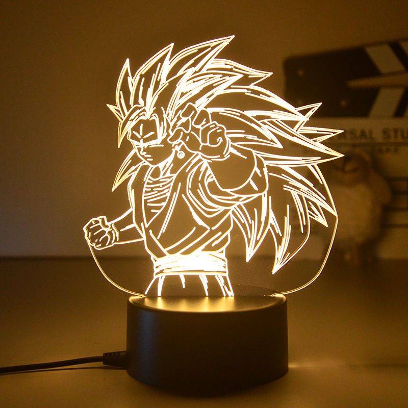 Dragon Ball Monkey King Goku Super Saiyan - Lampada de mesa 3D LED Night