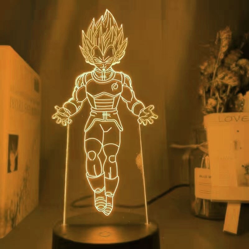 Dragon Ball Monkey King Goku Super Saiyan - Lampada de mesa 3D LED Night