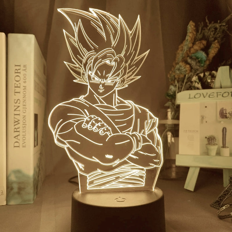 Dragon Ball Monkey King Goku Super Saiyan - Lampada de mesa 3D LED Night