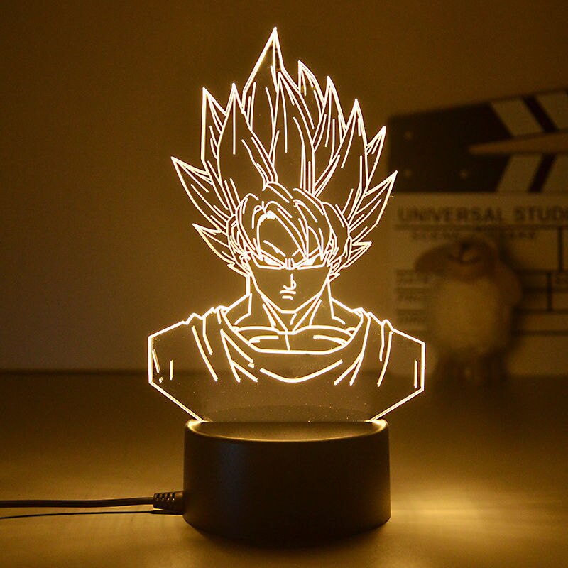 Dragon Ball Monkey King Goku Super Saiyan - Lampada de mesa 3D LED Night