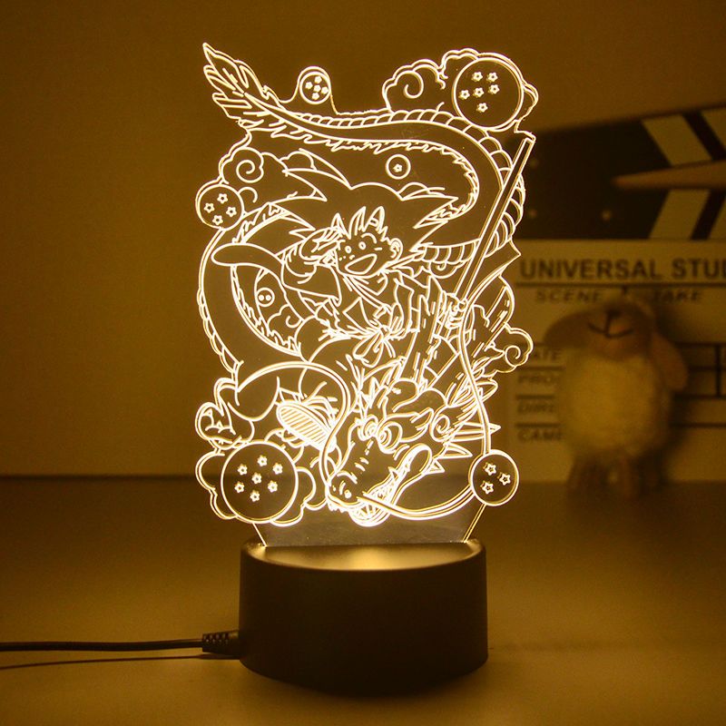 Dragon Ball Monkey King Goku Super Saiyan - Lampada de mesa 3D LED Night