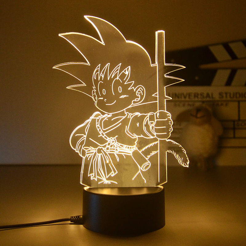 Dragon Ball Monkey King Goku Super Saiyan - Lampada de mesa 3D LED Night