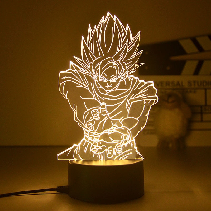 Dragon Ball Monkey King Goku Super Saiyan - Lampada de mesa 3D LED Night